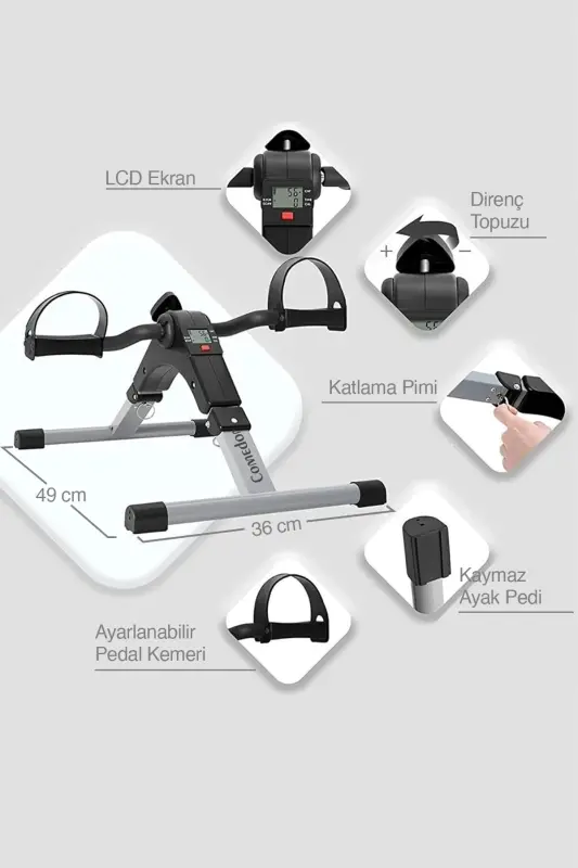 Mini mashq velosipedi raqamli displeyli - 3