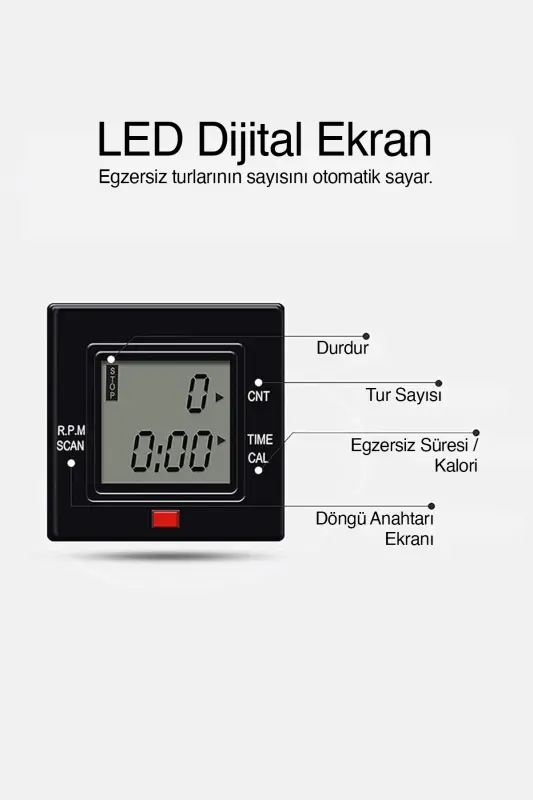 Mini mashq velosipedi raqamli displeyli - 4