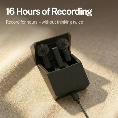 Mini Mic Pro (Eng yangi model - iPhone, iPad, Android uchun simsiz mikrofon, video yozish uchun Lavalier mikrofoni - USB-C bilan iPhone mikrofoni tiniq yozuvi (zaryadlash qutisi bilan) - 4