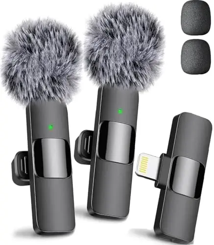 Mini Mic Pro (Latest Model - Wireless Microphone for iPhone, iPad, Android, Lavalier Microphone for Video Recording - iPhone Mic Crystal Clear Recording with USB-C for Podcast (iPhone 14 & Below) - 2