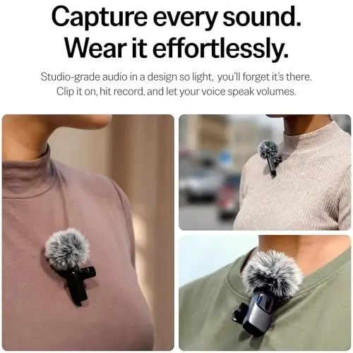 Mini Mic Pro - Professional Wireless Microphone for iPhone, iPad, Lavalier Microphone for Video Recording - iPhone Mic Crystal Clear Recording for Content Creators (iPhone 14 & Below) - MINI MIC PRO