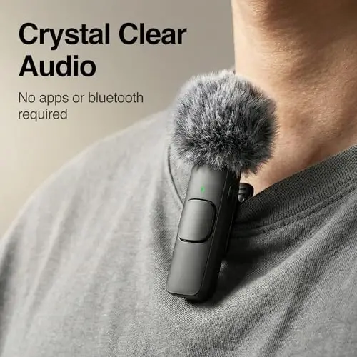 Mini Mic Pro (Latest Model - Wireless Microphone for iPhone, iPad, Android, Lavalier Microphone for Video Recording - iPhone Mic Crystal Clear Recording with USB-C (with Charging Case) - 2
