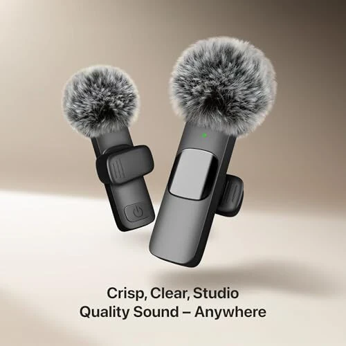 Mini Mic Pro Wireless Microphone for iPhone, iPad, Android, Lavalier Microphone for Video Recording - 2 Pack iPhone Mic Crystal Clear Recording with USB-C for Podcast Microphone, ASMR, TikTok - 4