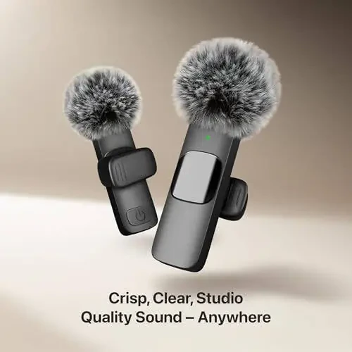 Mini Mic Pro Wireless Microphone for iPhone, iPad, Android, Lavalier Microphone for Video Recording - 2 Pack iPhone Mic Crystal Clear Recording with USB-C for Podcast Microphone, ASMR, TikTok - 4