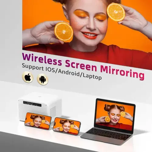 Мини-проектор Sainyer WiFi Bluetooth 1080P FHD LCD, белый - 8