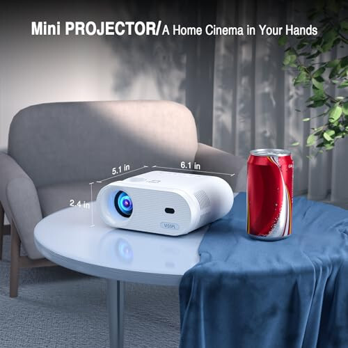 Mini Projector, VISSPL Full HD 1080P Video Projector, Portable Outdoor Projector with Tripod, Kids Gift, Home Theater Movie Phone Projector Compatible with Android/iOS/Windows/TV Stick/HDMI/USB - 3