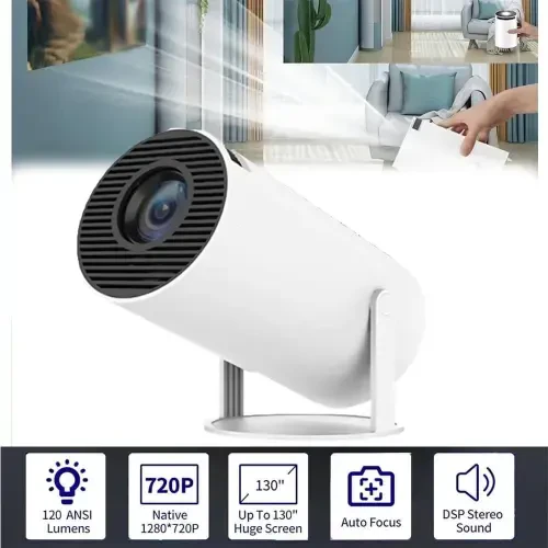 Mini Projector with Android 11, Portable Projector 4K 1080P Full HD Support, Smart Projector WiFi6 BT5.0 Auto Horizontal Correction, 180°Rotatable Outdoor Projector for Phone/TV Stick/Laptop - 11