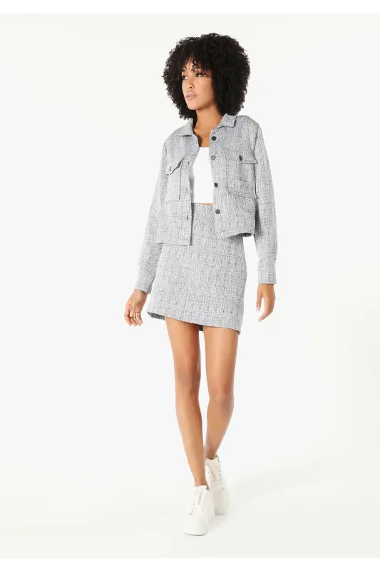 Mini, regular fit, gray women's skirt (Cl1061394) - COLIN'S