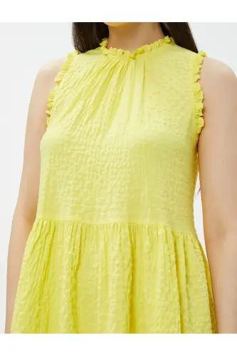 Mini Ruffle Dress Sleeveless Crew Neck Tiered - 5