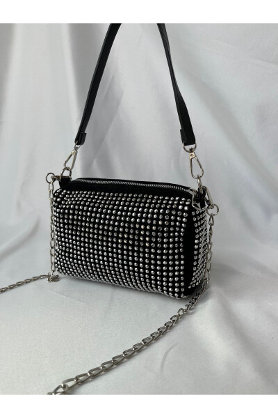 Mini shoulder bag with sparkling stones. - 5