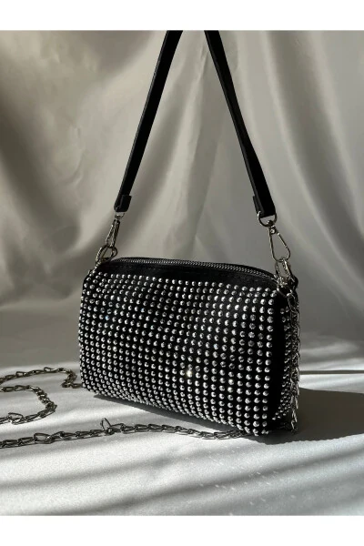 Mini shoulder bag with sparkling stones. - Modazone (1)