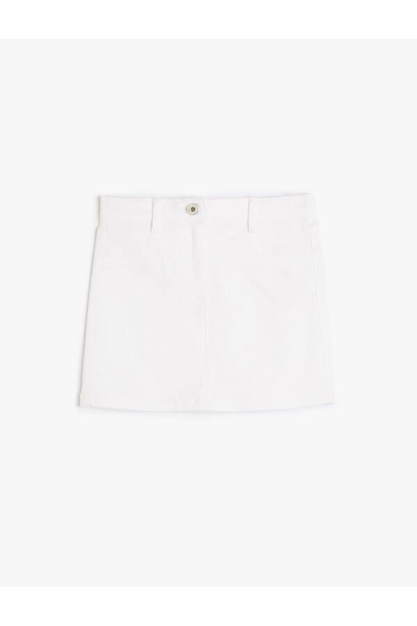 Mini Skirt with Buttoned Pockets and Cotton - 1