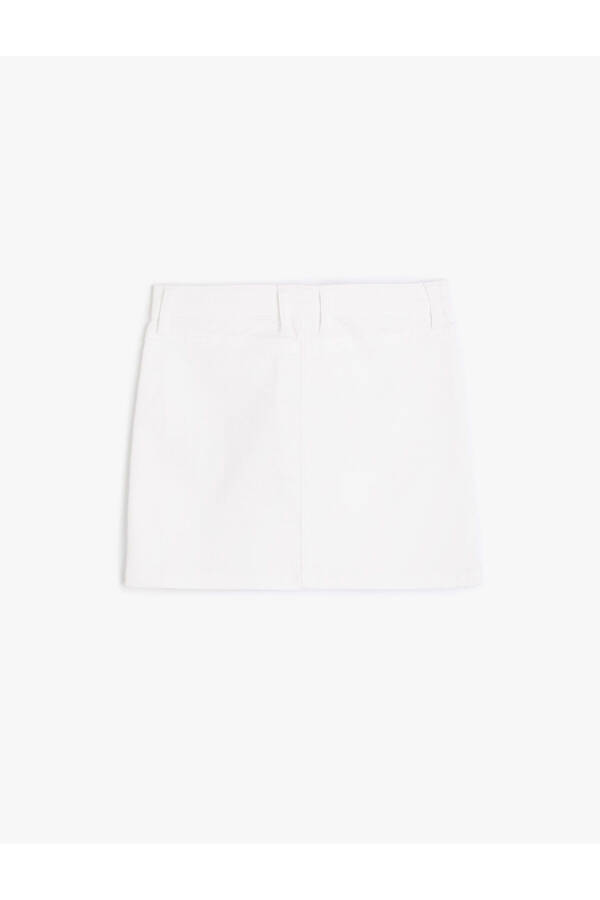 Mini Skirt with Buttoned Pockets and Cotton - 2