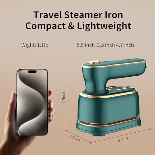 Mini Travel Steam Iron for Clothes - Portable Iron Steamer Foldable Small for Wrinkle Removal, Compact & Light Weight, Travel College Dorm Office Home Essentials Garment Steamer for Clothes - 3