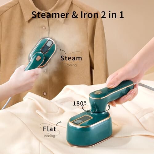 Mini Travel Steam Iron for Clothes - Portable Iron Steamer Foldable Small for Wrinkle Removal, Compact & Light Weight, Travel College Dorm Office Home Essentials Garment Steamer for Clothes - 4