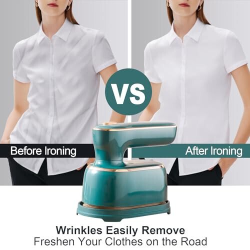 Mini Travel Steam Iron for Clothes - Portable Iron Steamer Foldable Small for Wrinkle Removal, Compact & Light Weight, Travel College Dorm Office Home Essentials Garment Steamer for Clothes - 5