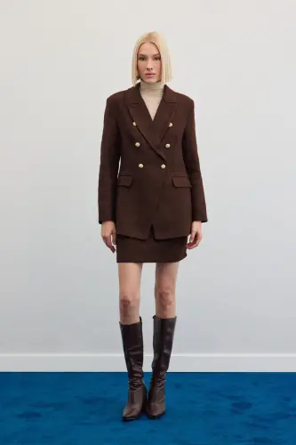 Mini Tweed Skirt - BROWN-BROWN - 4
