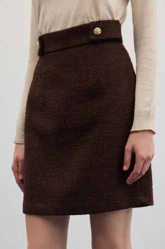 Mini Tweed Skirt - BROWN-BROWN - 5