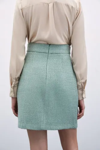 Mini Tweed Skirt - Mint-Mint - 3