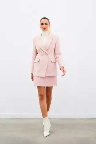 Mini Tweed Skirt - PINK-PINK - 5