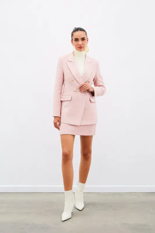 Mini Tweed Skirt - PINK-PINK - 6