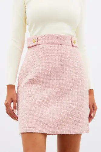 Mini Tweed Skirt - PINK-PINK - 7