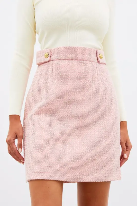 Mini Tweed Skirt - PINK-PINK - 7