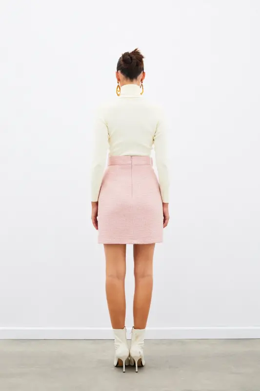 Mini Tweed Skirt - PINK-PINK - 8