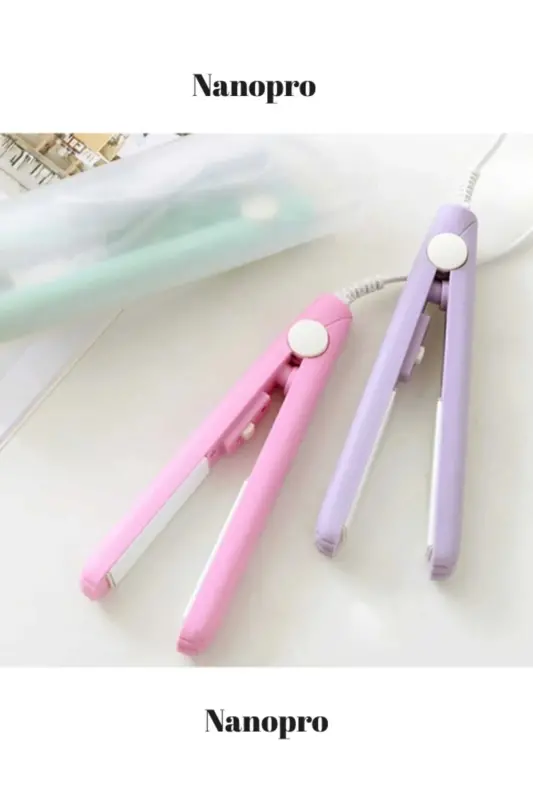 Миниатюрная керамическая плойка для волос розового цвета для путешествий - 1