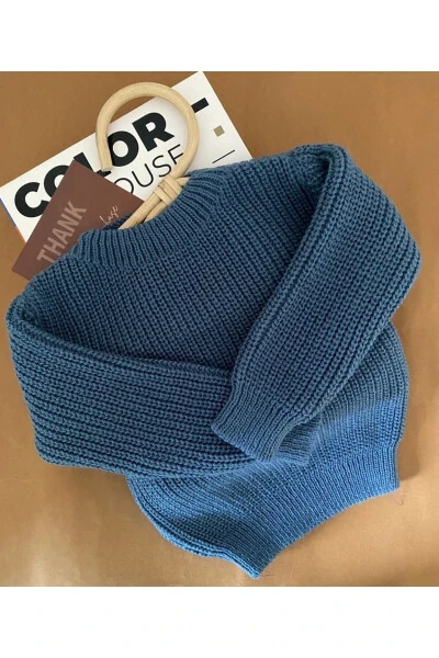 MINIBONCLUB BABY AND CHILD SELANIK KNITTED SWEATER-INDIGO - MINIBONCLUB