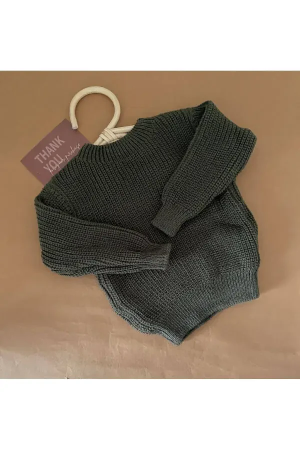 MINIBONCLUB BABY AND CHILD SELANIK SWEATER - KHAKI - 1