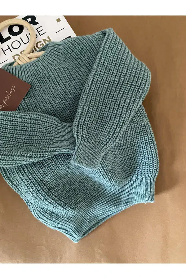 MINIBONCLUB Unisex Chaqaloq Bolalar Triko Ko'ylagi - 4