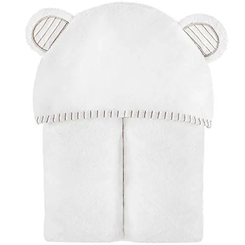 MINIBOO Hooded Baby Towels for Newborn - Super Soft Baby Bath Towels with Hood, Highly Absorbent Viscose Made from Bamboo Hooded Towel for Infant, Toddler and Kids, Baby Essentials - MINIBOO (1)