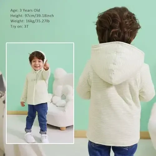 Minicoco Baby Girl Clothes Winter, Warm Hoodies Coat, Toddler Coat Baby Girls Hooded Buttoned Long Sleeve Thick Warm Coat - 1