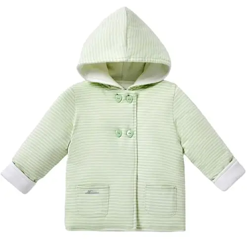 Minicoco Baby Girl Clothes Winter, Warm Hoodies Coat, Toddler Coat Baby Girls Hooded Buttoned Long Sleeve Thick Warm Coat - 3