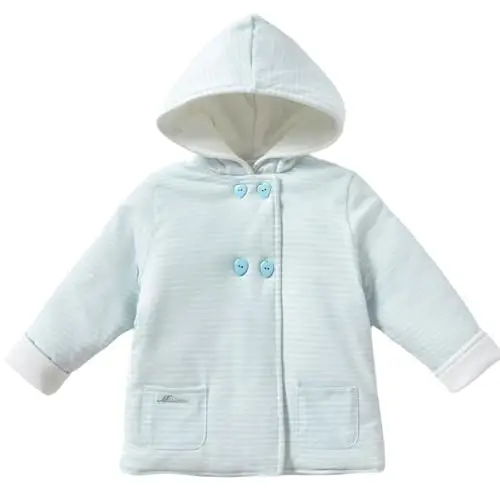 Minicoco Baby Girl Qishki Issiq Hoodilar, Toddler Palto Baby Girls Kapüşonlu Tugmali Uzun Yengli Qalin Issiq Palto - 1