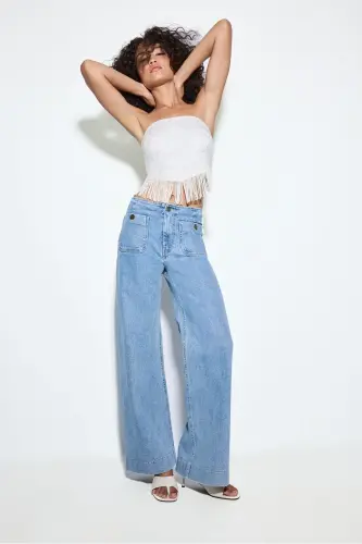 D77 minimal cepli jean - Açik mavi Denim - 1