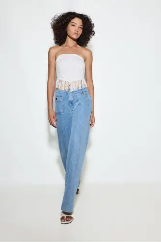 D77 minimal cepli jean - Açik mavi Denim - 3