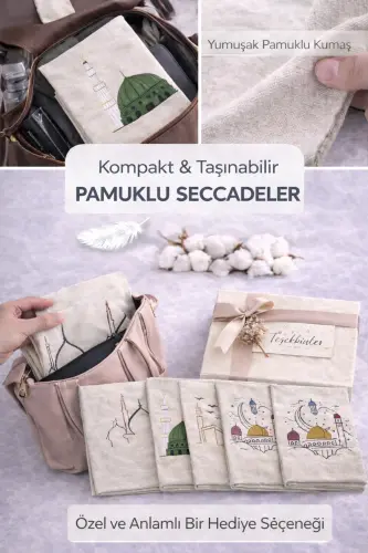 Minimal darbeli zig‘ir namozlik gilam — to‘yba beriladigan sovg‘a uchun sumkada namozlik gilam - 3