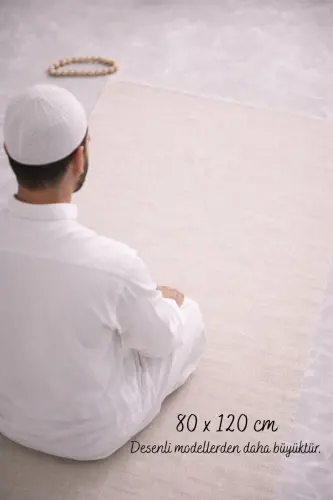 Minimal Düz Keten Seccade Namazlık - Çeyizlik Hediyelik Çanta Seccadesi - Bej8 