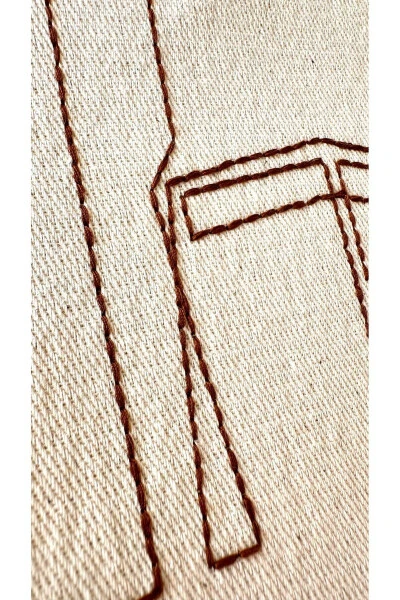 Minimal Ka'ba naqshli zig'ir namoz gilami, namoz gilami, mehr-u-siyohga sovg'a sumkasi gilami. - Modazone (1)