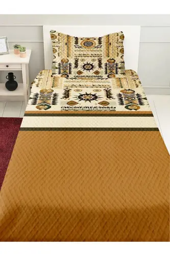 Minimal Patterned Printed Single and Children's Pique Set - Pattern 