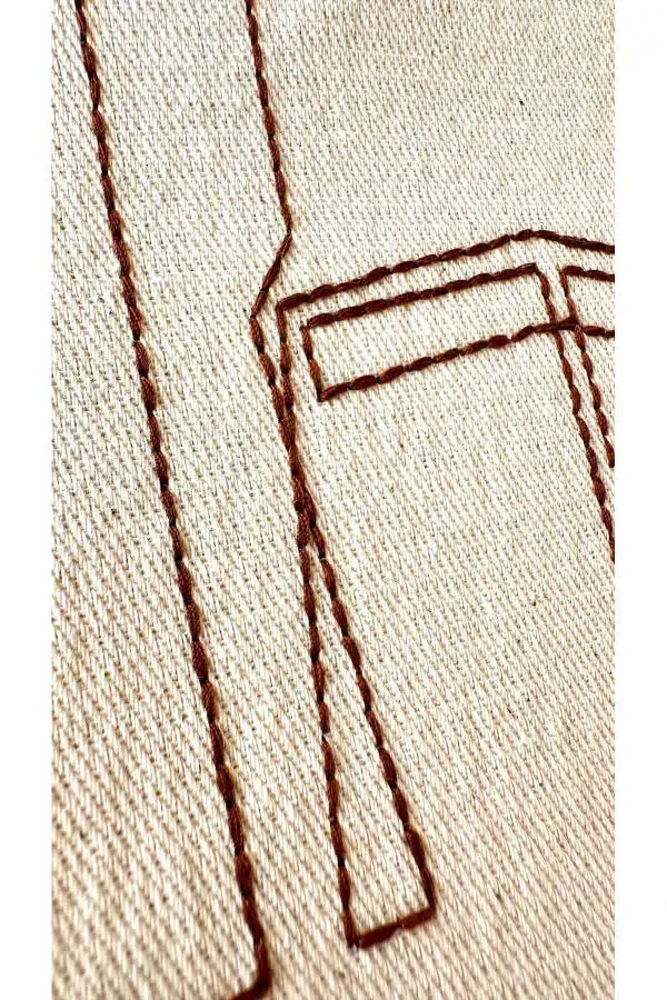 Минималистичный молитвенный коврик из льна с вышивкой Каабы, молитвенный коврик, коврик для подарка в приданое. - 2