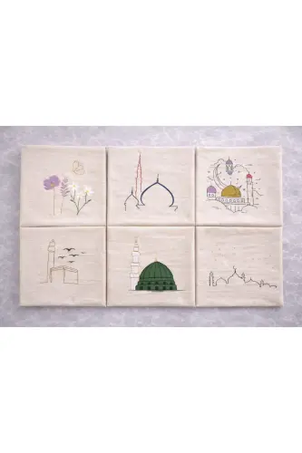 Minimally Ornamented Linen Prayer Rug - Gift Bag Prayer Rug for Dowry - 5