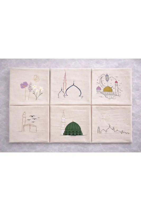 Minimally Ornamented Linen Prayer Rug - Gift Bag Prayer Rug for Dowry - 5