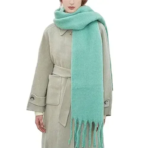 MININAI Women CasModazoneere Feel Scarf, Soft Warm Winter Scarf for Cold Weather, Christmas Blanket Scarves PasModazoneina Shawl Wrap 