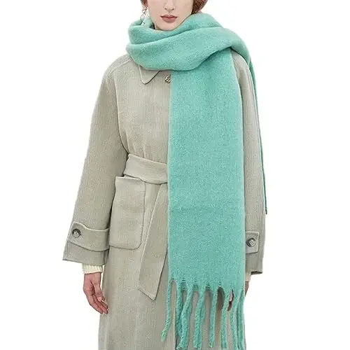 MININAI Women CasModazoneere Feel Scarf, Soft Warm Winter Scarf for Cold Weather, Christmas Blanket Scarves PasModazoneina Shawl Wrap - 1