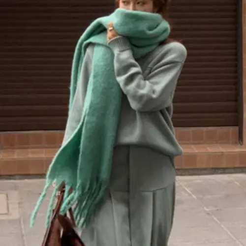 MININAI Women CasModazoneere Feel Scarf, Soft Warm Winter Scarf for Cold Weather, Christmas Blanket Scarves PasModazoneina Shawl Wrap - 5