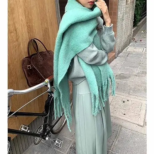 MININAI Women CasModazoneere Feel Scarf, Soft Warm Winter Scarf for Cold Weather, Christmas Blanket Scarves PasModazoneina Shawl Wrap - 6