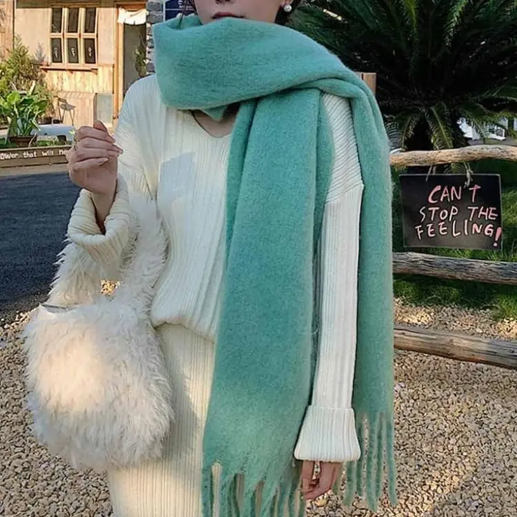 MININAI Women CasModazoneere Feel Scarf, Soft Warm Winter Scarf for Cold Weather, Christmas Blanket Scarves PasModazoneina Shawl Wrap - 7